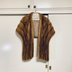 Elegant Brown Fur Shawl